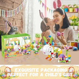 12Pcs Easter Egg Fillers Building Kits, Easter Rabbit 12 in 1 Building Blocks Set, Easter Bricks Toy Gift Easter Egg Fillers, Easter Basket Stuffers, Easter Party Favors for Kids 6+
