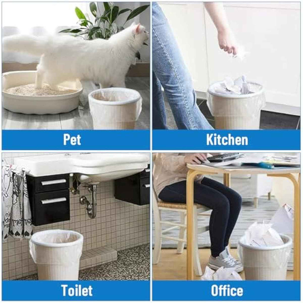 Small Trash Bags 4 Gallon, 100 Count Small Garbage Bag Bathroom White Mini Trash Bag Trash Can Liners Unscented Small Garbage Bags for Bathroom Can
