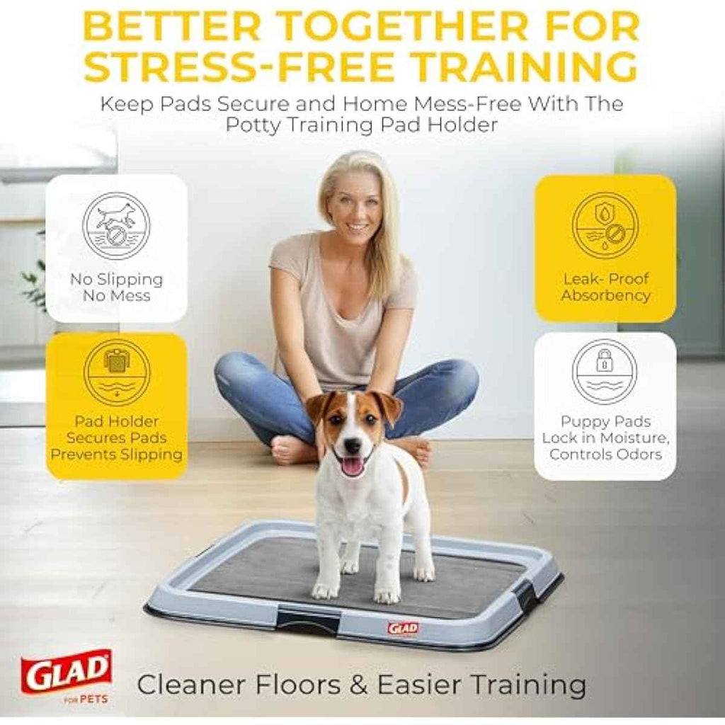 Glad for Pets Black Charcoal Puppy Training Pads with Odor Control and Pheromone Attractant, Leak Resistant Dog Potty Pads for House Training Puppies and Dogs, 23 x 23 in, 50 Count