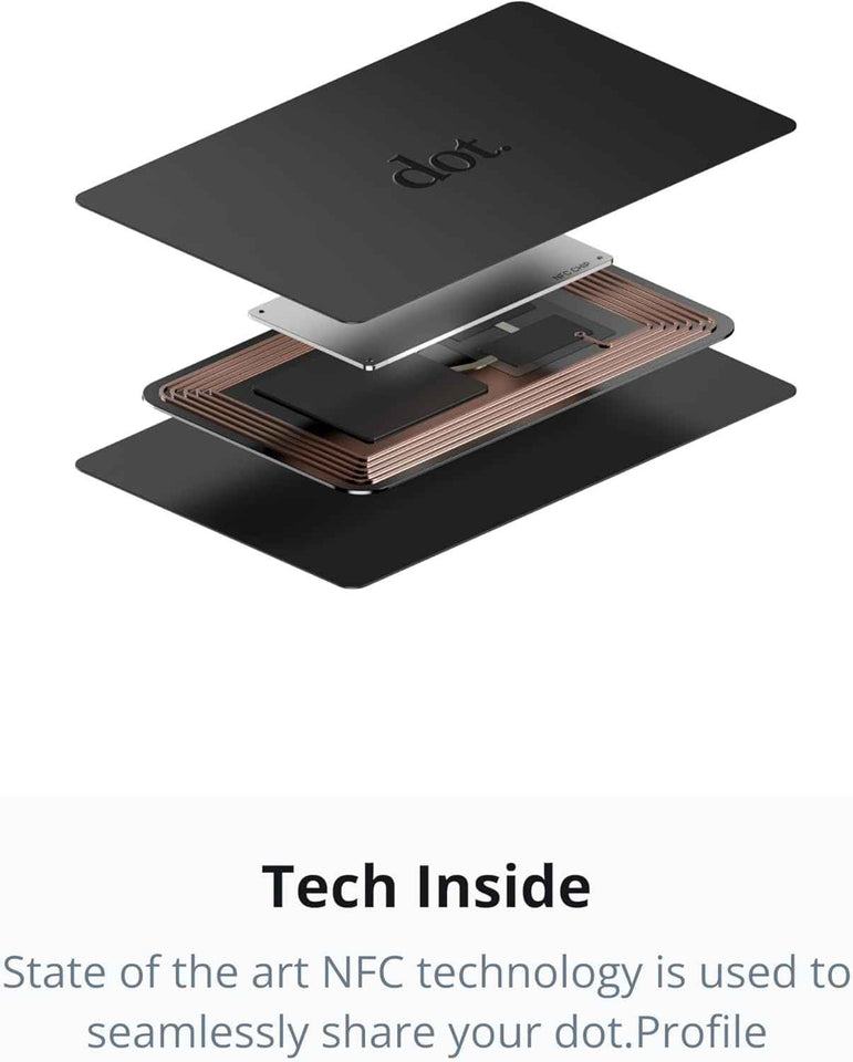 dot. Card - Digital Business Card - Tap Compatible with iPhone & Android (Black)