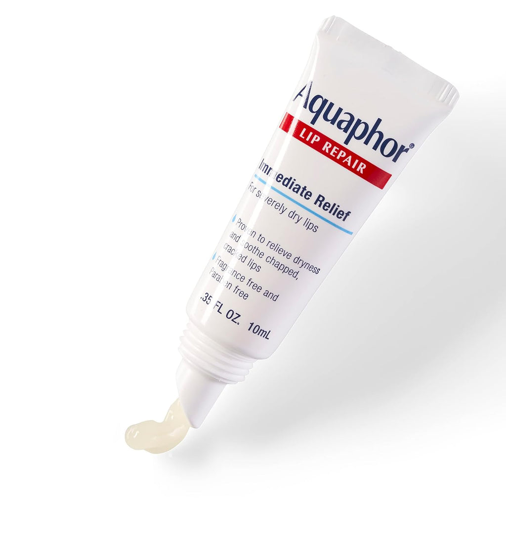 Aquaphor Lip Repair Ointment 0.35 Tube Pack of 2 Moisturizing Lip Balm for Sensitive and Very Dry Chapped Lips