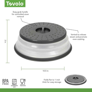 10 Inch Heavy Duty Tovolo Microwave Cover for Food Splatter, Collapsible & Vented, Charcoal Gray