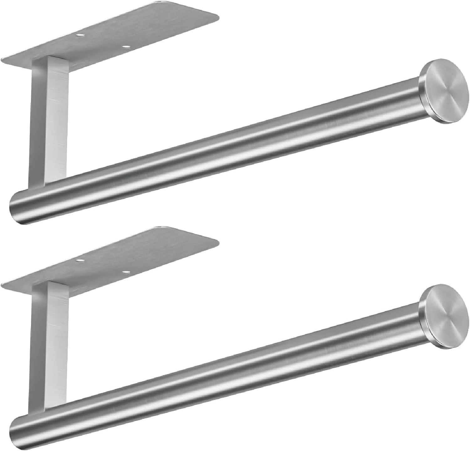 ASTOFLI Paper Towel Holder 304 Stainless Steel, Under Cabinet, Self-Adhesive, Matte Black, 12 Inch, No Drill