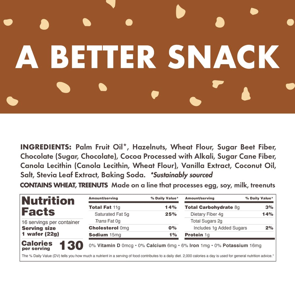 Rip Van Chocolate Hazelnut Wafer Cookies, 16-count, keto, non-GMO, low-carb & low-sugar