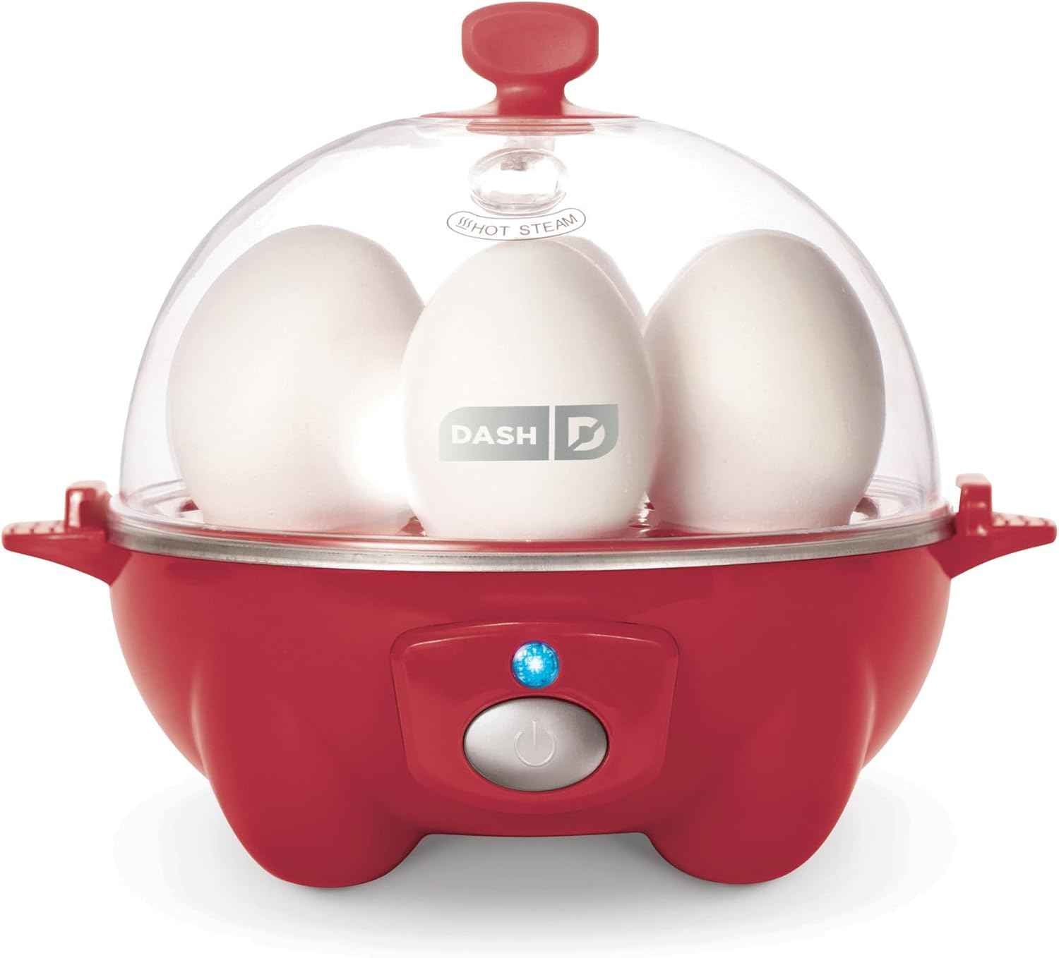 DASH Rapid Egg Cooker: 6 Egg Capacity Electric Egg Cooker for Hard Boiled Eggs, Poached Eggs, Scrambled Eggs, or Omelets with Auto Shut Off Feature - Aqua, 5.5 Inch (DEC005AQ)