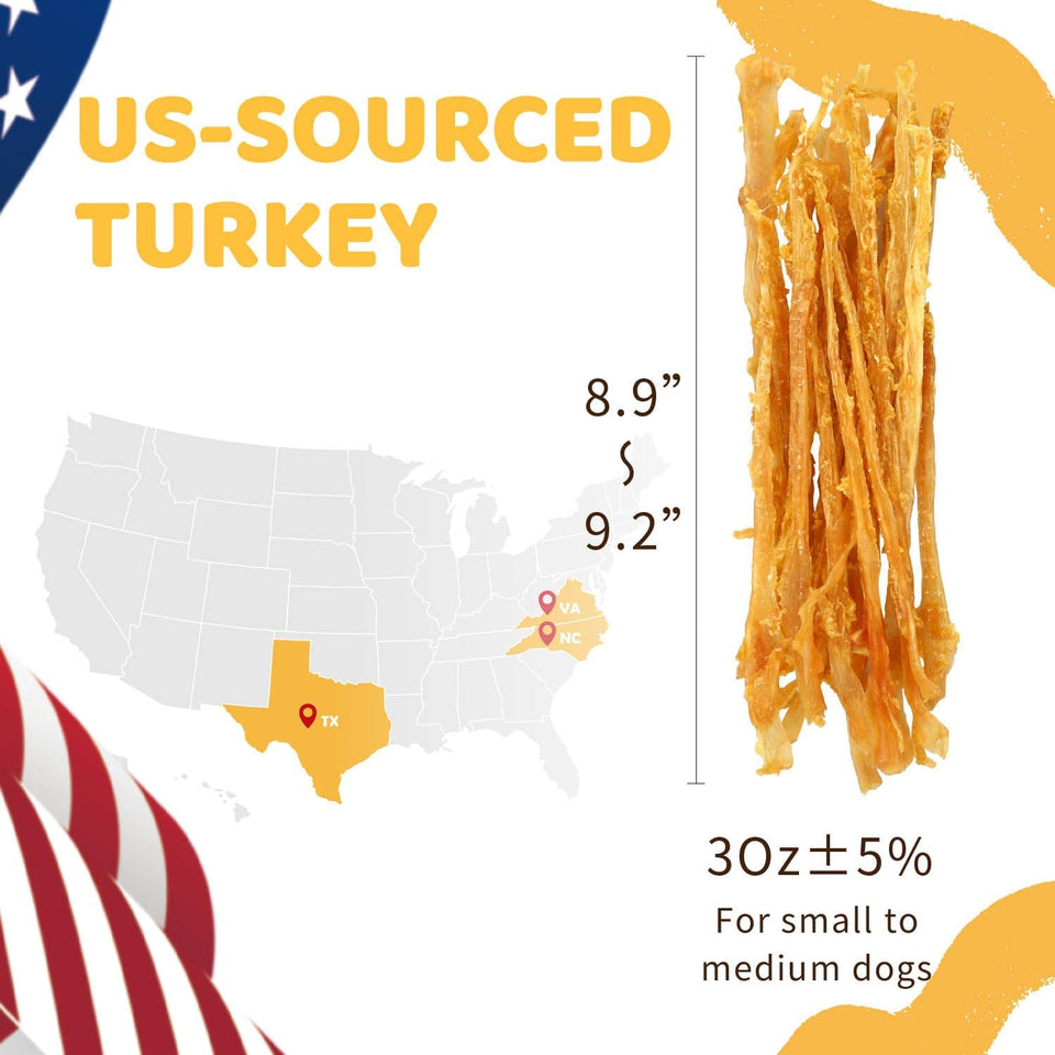 iPaw 100% Turkey Tendons for Dogs, US Sourced Raw Material, Hypoallergenic, All Natural Puppy Chew