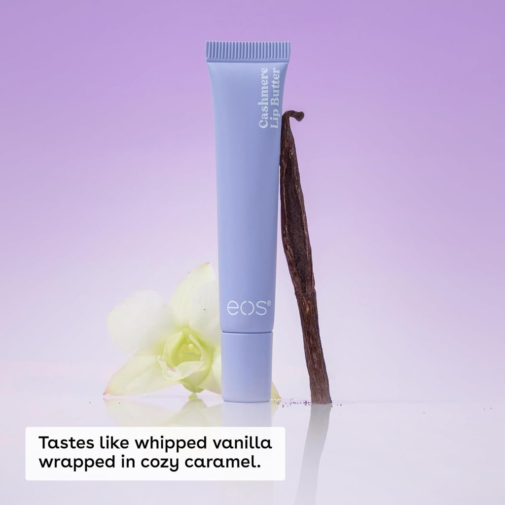 eos Vanilla Cashmere Lip Butter - 0.35 fl oz, shea butter, plumping peptides, softening lip moisturizer