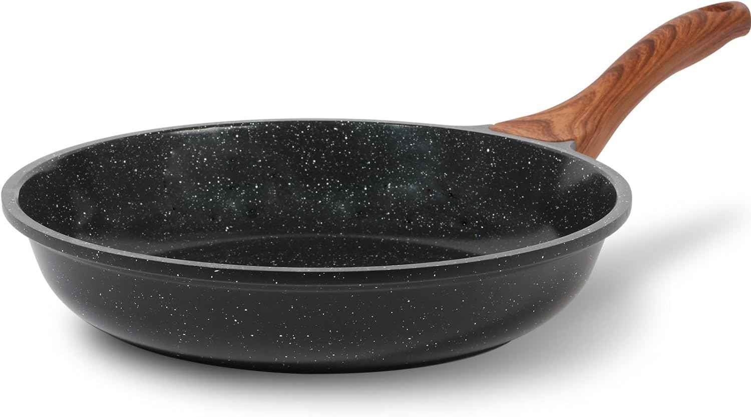 ESLITE LIFE Nonstick Ceramic Frying Pan Skillet, Non-Toxic Egg Omelette Kitchen Cooking Pans Compatible with All Stovetops (Gas, Electric & Induction), PTFE & PFOA Free (White, 8'')