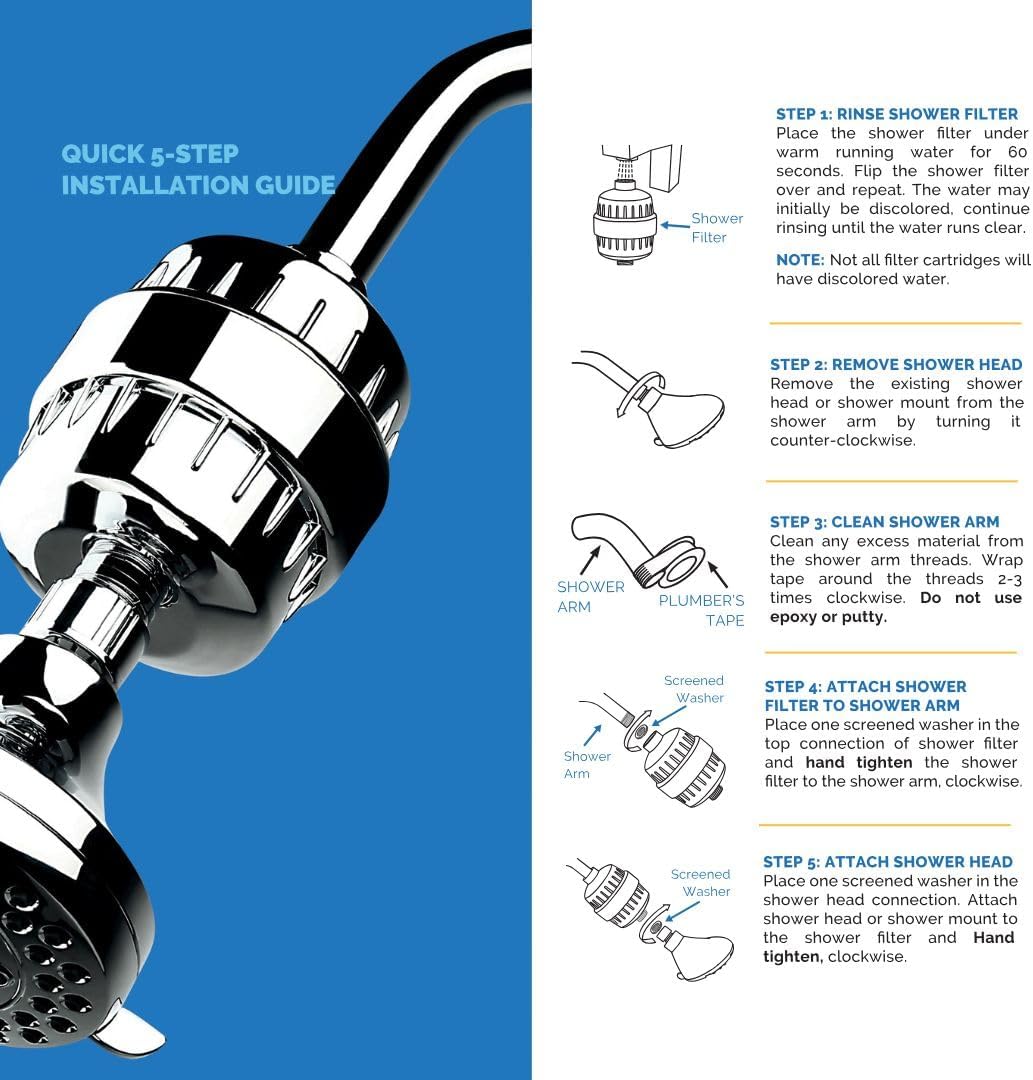 AquaBliss High OutPLt Revitalizing Shower Filter - Reduces Dry Itchy Skin, Dandruff, Eczema, and Dramatically Improves The Condition of Your Skin, Hair and Nails - Chrome (SF100)