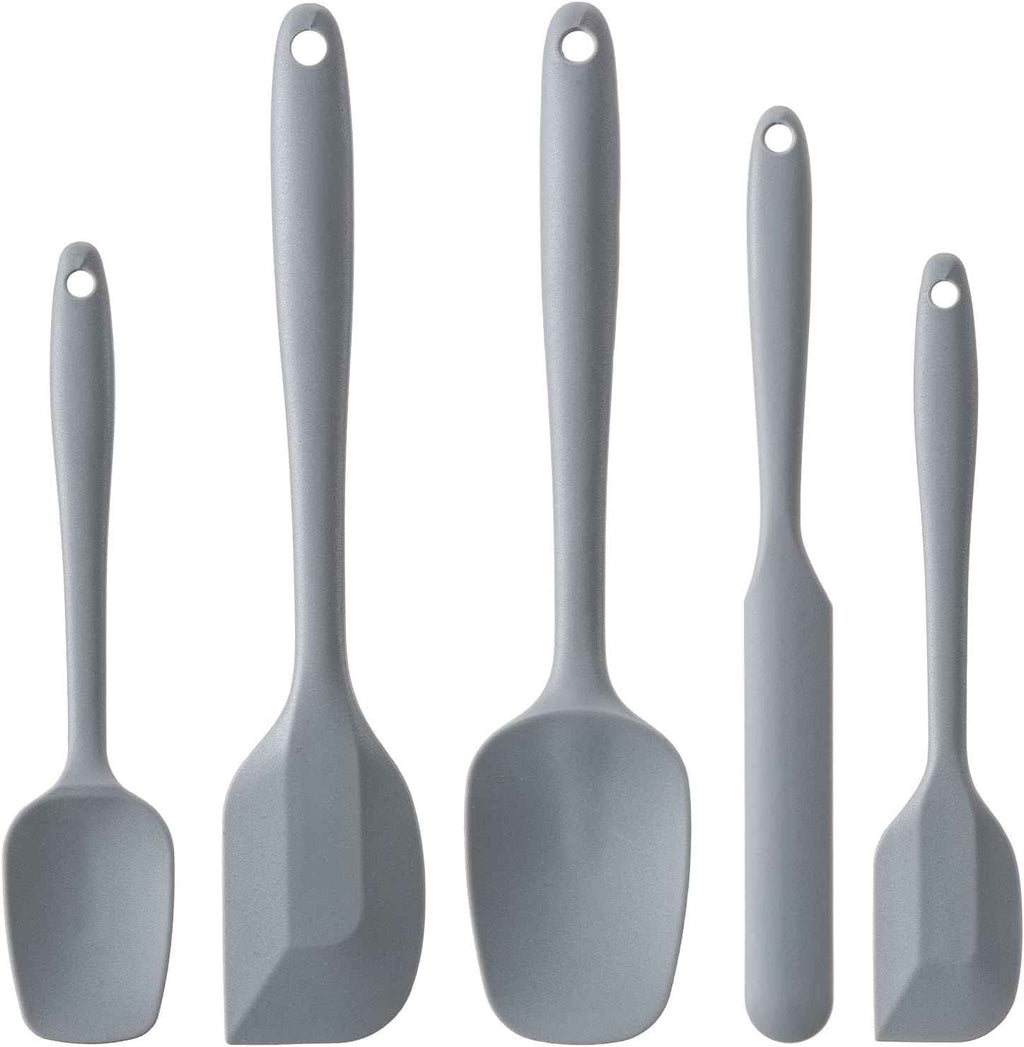 Silicone Spatula Set, 5 Piece Food Grade Rubber Spatulas for Baking, Cooking, and Mixing High Heat Resistant Non Stick Dishwasher Safe BPA-Free (Multicolor)
