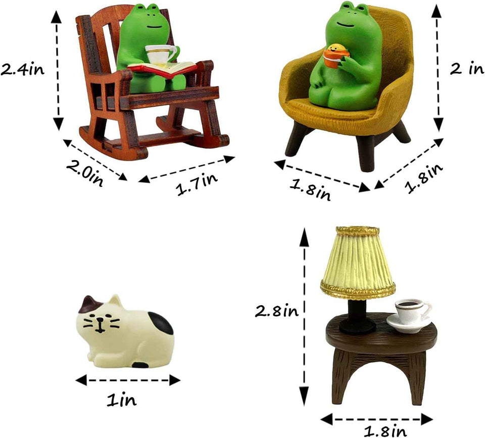Miniature Frog Figurines Statue, Adorable Frog Collectibles for Desk and Bedroom Decor, Perfect Indoor Home Decorations and Gifts