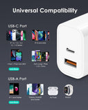 [4 Pack] USB C Charger Block Fast Charging Multiport Adpater [PD 20W USB-C & QC 3.0 USB-A Port] for i Phone 17/16/15/14/13/12/11/X/8, i Pad, Galaxy, Google, Galaxy & More - ShopUS