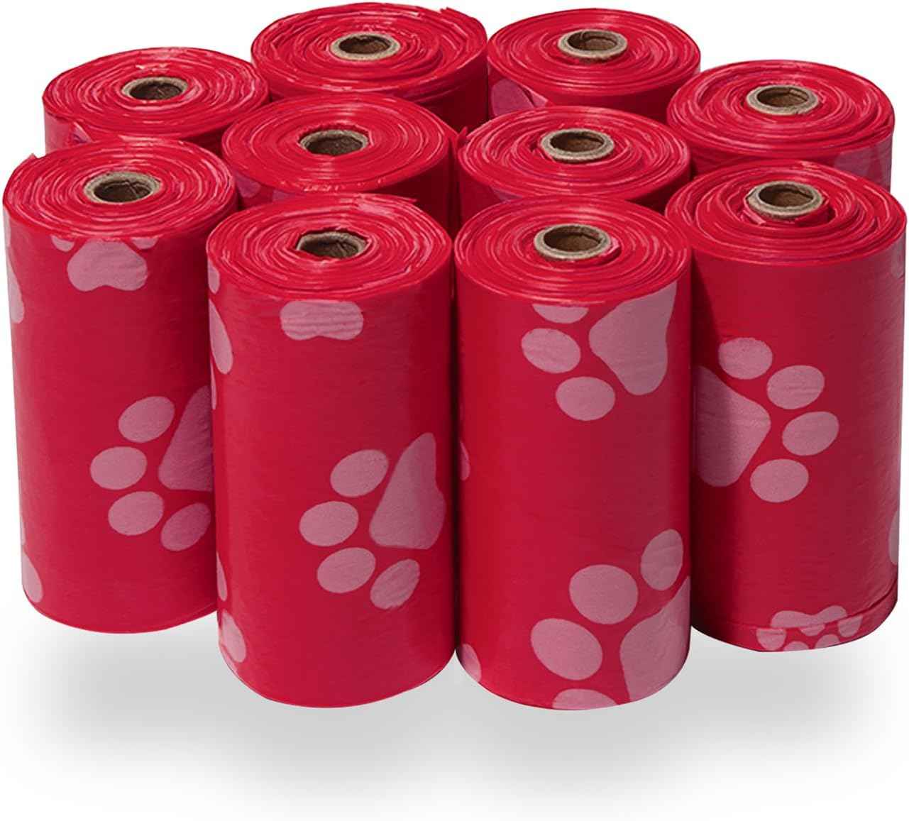 Best Pet Supplies Dog Poop Bags (150 Bags) for Waste Refuse Cleanup, Doggy Roll Replacements for Outdoor Puppy Walking and Travel, Leak Proof and Tear Resistant, Thick Plastic - Assorted Colors