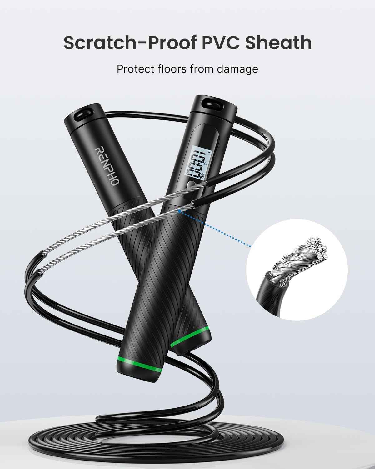 renpho cordless weighted jump rope with counter for fitness and crossfit workouts