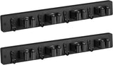 Mop and Broom Holder Wall Mount - Rustic Wood Broom Mop Hanger - Wall Mounted Garden Tool Rack Organizer for Closet Garage Laundry Room Kitchen Decor With 4 Slots & 4 Hooks - ShopUS