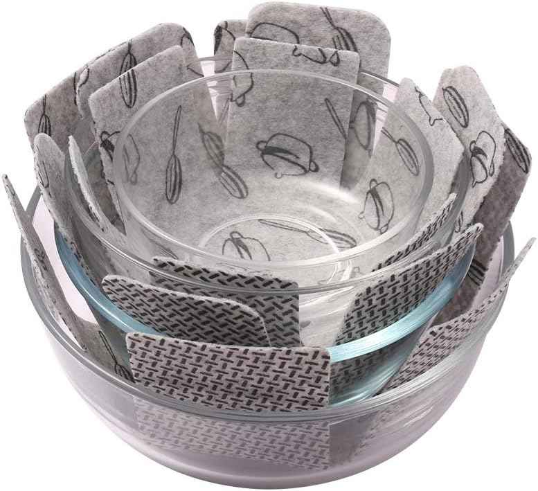BOYAN Pot and Pan Protectors, Set of 12 and 3 Different Size, Cookware Protector Set/Felt Pots and Pans Divider Separator Pads Anti-Slip to Avoid Scratching or Marring When Stacking