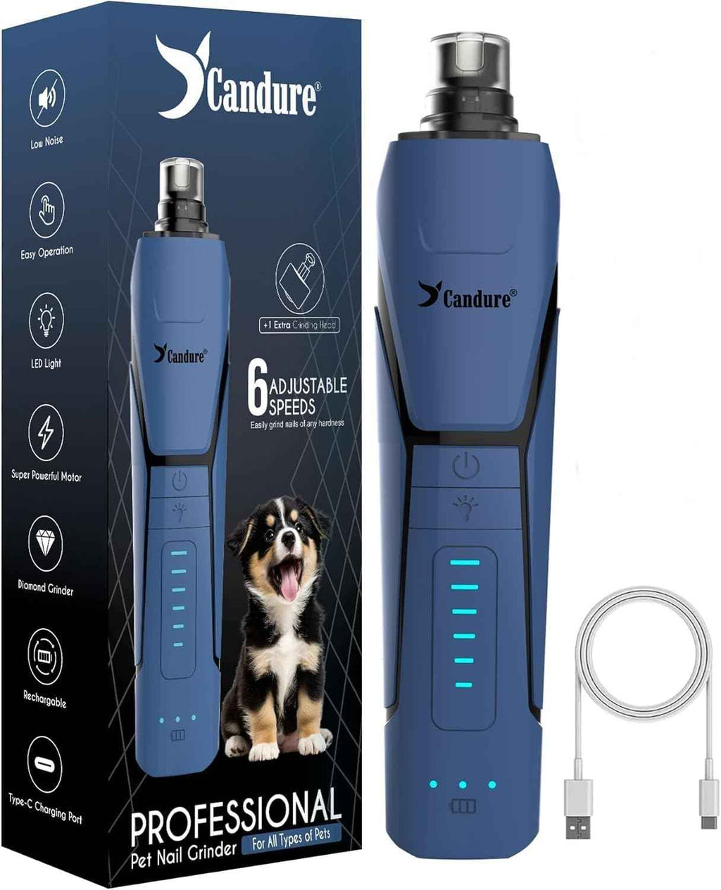 Candure Dog Nail Clippers and Trimmer with Safety Guard to Avoid Over-Cutting Toe Nails Professional Grooming Pet Nail Clipper with Nail File for Small Medium-Large Breeds
