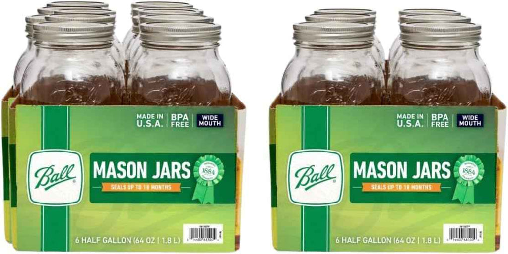 Ball Wide Mouth Glass Mason Jars with Lids and Bands, Used for Canning, Pickling, Juice, Jam, Jelly, Quart Size 32 Ounce (Pack of 2)
