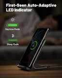 INIU Wireless Charger, 15W Fast Qi Certified Wireless Charging Station with Sleep-Friendly Adaptive Light Compatible with iPhone 16 15 14 13 Pro XS 8 Plus Samsung Galaxy S25 S24 S23 Note 20 Google etc - ShopUS