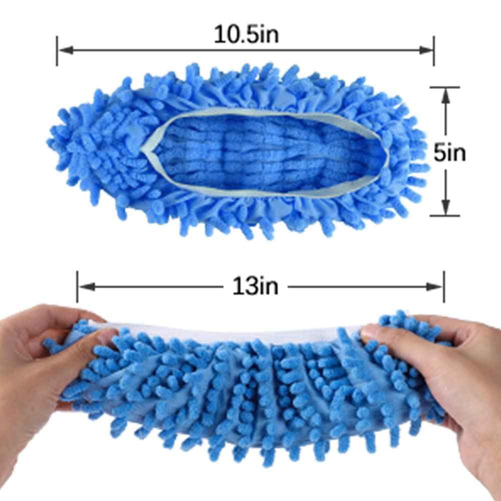 microfiber mop slipper shoes set for men women kids soft washable reusable free size