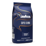 Lavazza Super Crema whole bean coffee, medium espresso roast, Arabica and Robusta blend, 2.2 lb bag