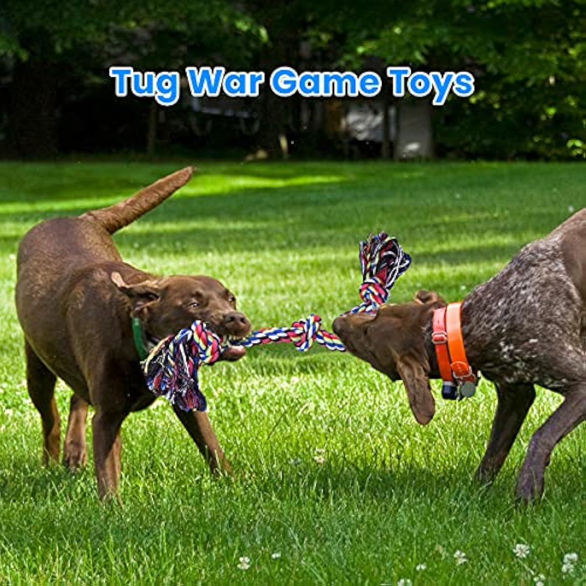 Feeko Heavy Duty Dog Rope Toys for Large Breed Aggressive Chewers, 2 Pack Indestructible Teeth Cleaning Tug of War Toy