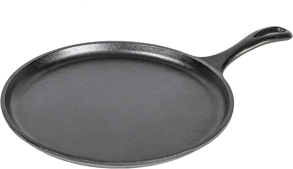 Lodge L9OG3 Cast Iron Round Griddle, 10.5-inch, Pre-Seasoned, Made in USA, Stovetop, Oven, Grill, Campfire