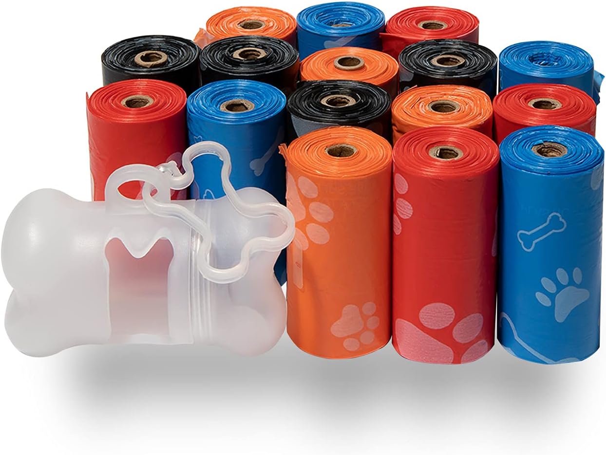 Best Pet Supplies Dog Poop Bags Assorted Colors 150 Bags Leak Proof Tear Resistant Plastic
