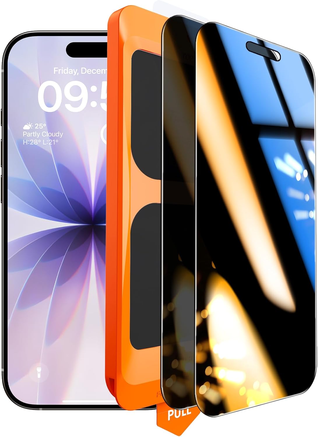 Tocol 9H hard Military Grade iPhone 17 screen protector 6.3 inch tempered glass 2 pack full coverage