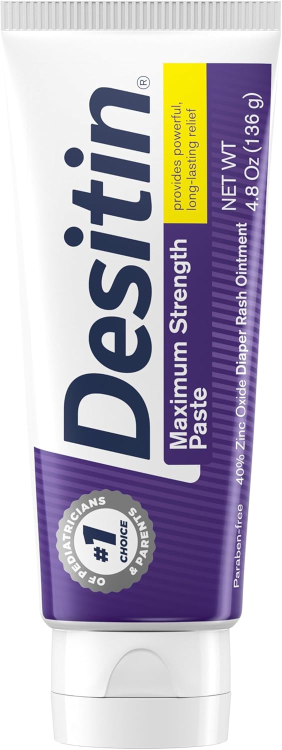 desitin maximum strength baby diaper rash cream 40% zinc oxide 4.8 oz tube hypoallergenic