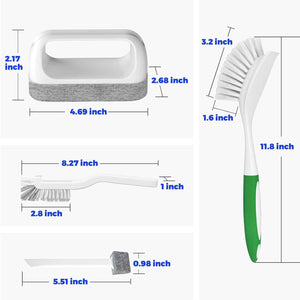 holikme 6-pack kitchen cleaning brush set eco-friendly green durable nylon bristles