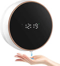 Automatic Soap Dispenser Foam Bathroom: Wall Mount Rechargeable Touchless Adjustable Auto Smart Electric Plastic Black Foaming Soap Dispenser with Clock - Kitchen - Hand Dish Lotion Couple Kids