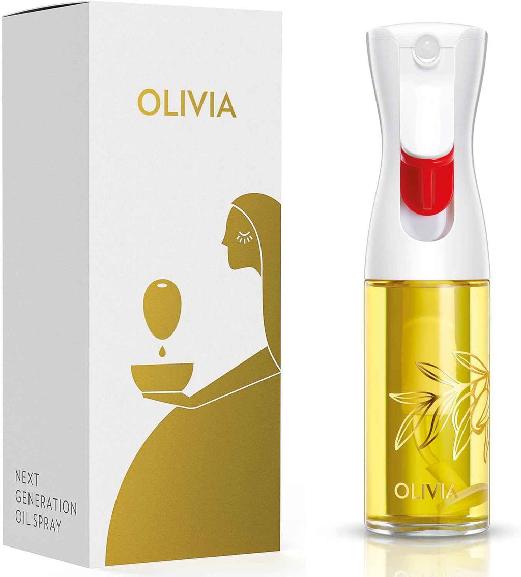 Flairosol Olivia - Original Advanced Oil Sprayer with Patented Technology, Glass Bottle, Golden Leaves