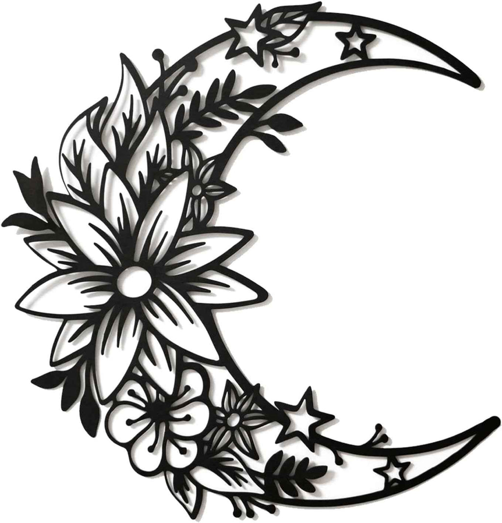 EZ4ENCE Butterfly Decoration Wall Art Boho Home Decor Hanging Appearance Metal Flower for Bedroom Living Room Wall,Black(Medium)