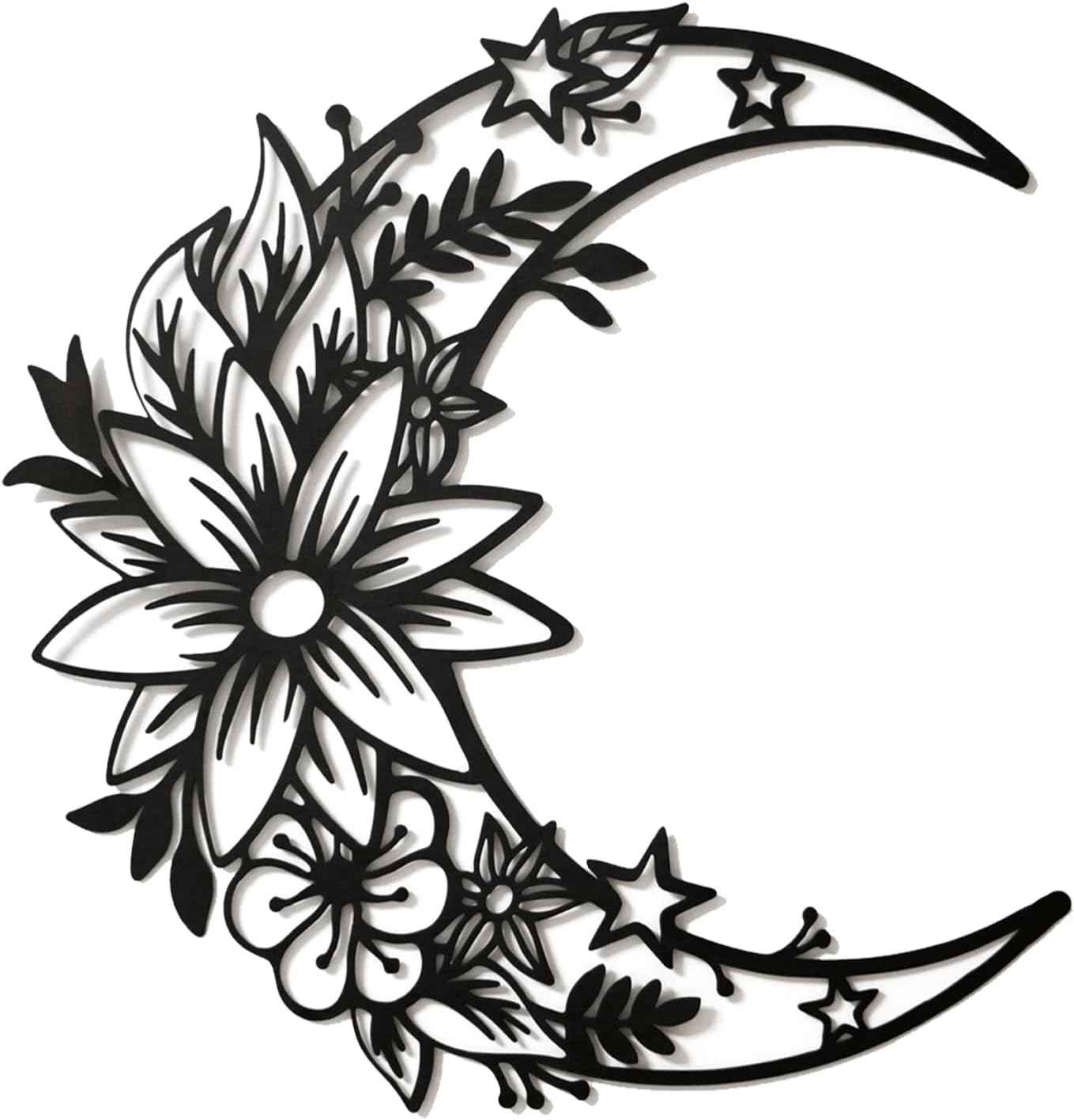 EZ4ENCE Butterfly Decoration Wall Art Boho Home Decor Hanging Appearance Metal Flower for Bedroom Living Room Wall,Black(Medium)
