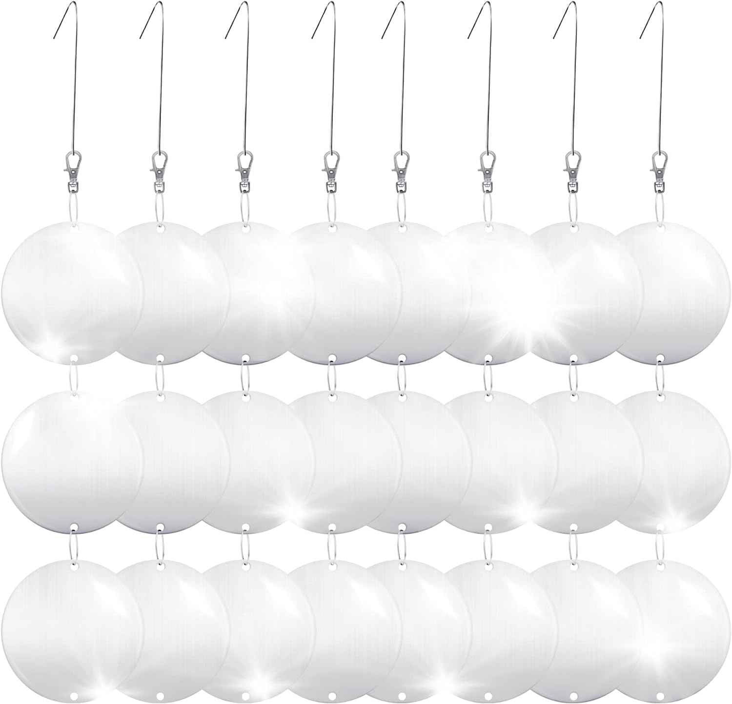 Hedoc Reflective Bird Scare Discs Set, 24PCS Large Double-Sided Bird Deterrents for Outside, Bird Reflectors to Keep Birds, Woodpeckers, Pigeons Away from House, Outdoor Garden, Patio and Yard