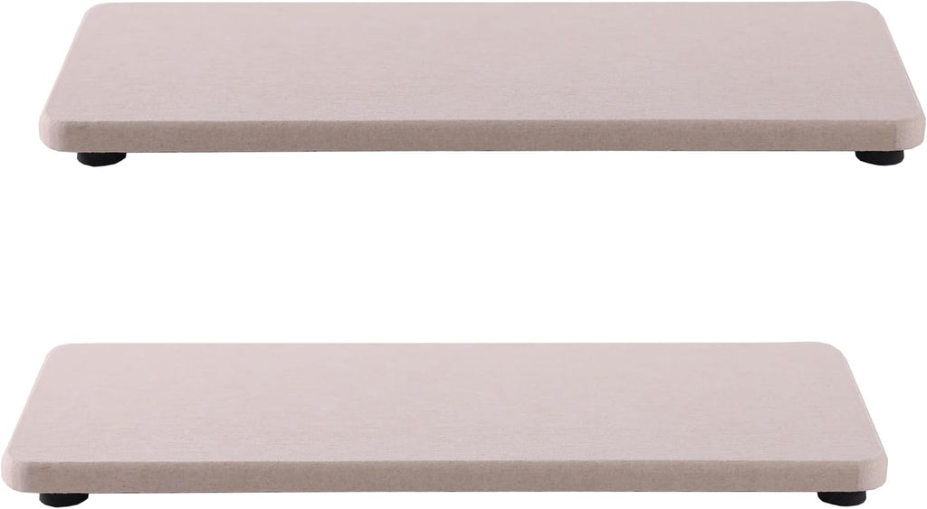 White Diatomite Trays for Kitchen and Bathroom, 3.15" W x 8.7" L, 2 PCS