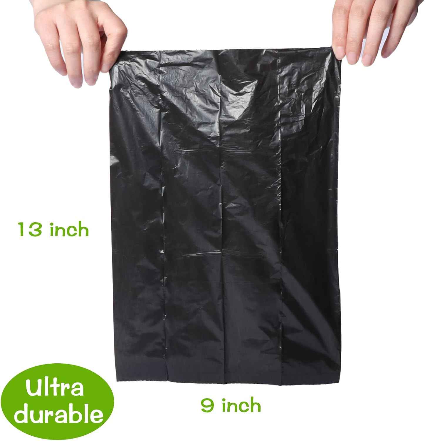 Dream&Glamour strong poop bags, 300-count, 9" x 13", extra thick, leak-proof, odor-proof, bone-shaped dispensers