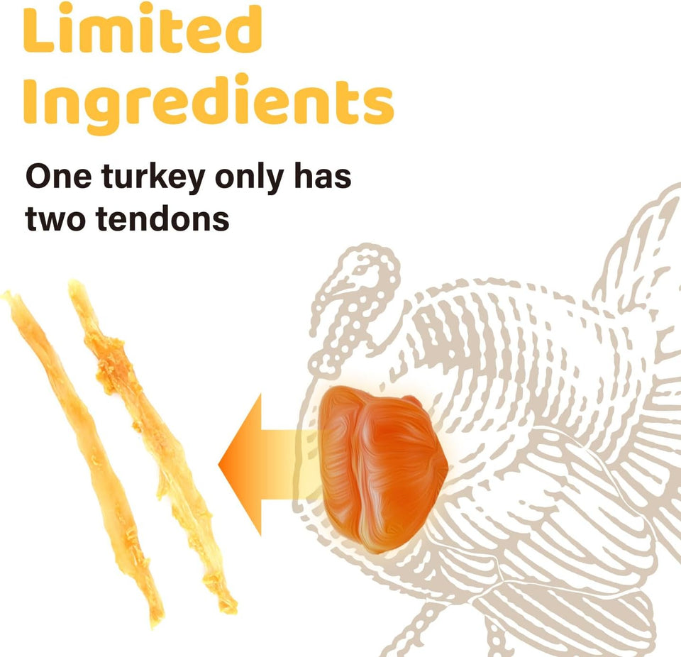 iPaw 100% Turkey Tendons for Dogs, US Sourced Raw Material, Hypoallergenic, All Natural Puppy Chew