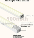 Under Cabinet Lighting 8 Inches Rechargeable Motion Sensor Light Indoor, 3 Color Dimmable Closet Light Battery Operated, USB Stick on LED Magnetic Under Counter Lights for Kitchen Stair, 3 Packs
