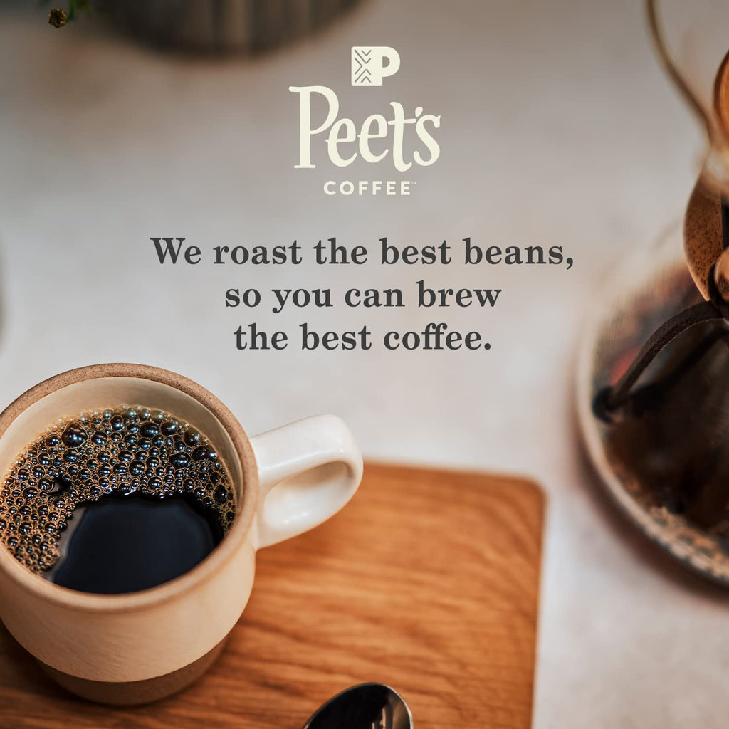 peets coffee, dark roast decaf, 100% arabica, single serve coffee pods, 32 count box