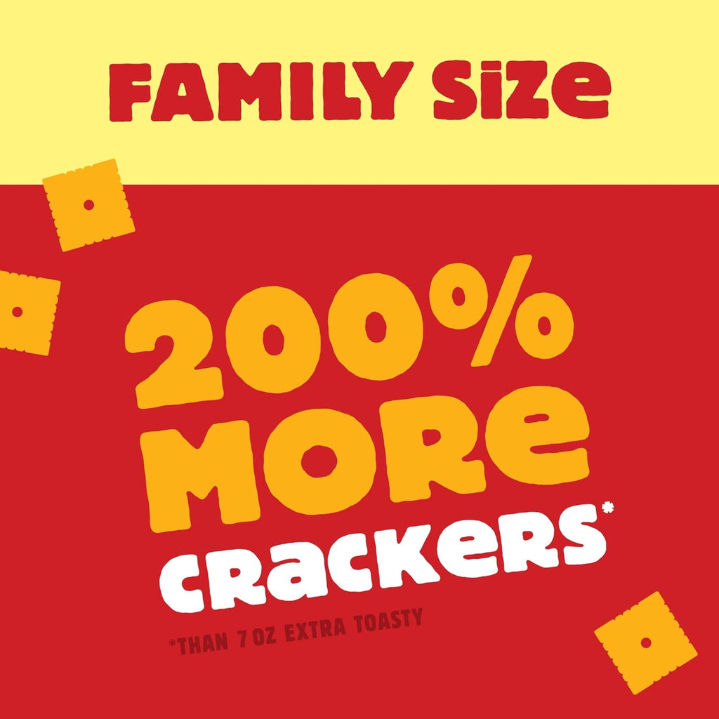 Cheez-It Extra Toasty Baked Snack Crackers, 21oz Box, Family Size, Lunch Snacks, 100% Real Cheese
