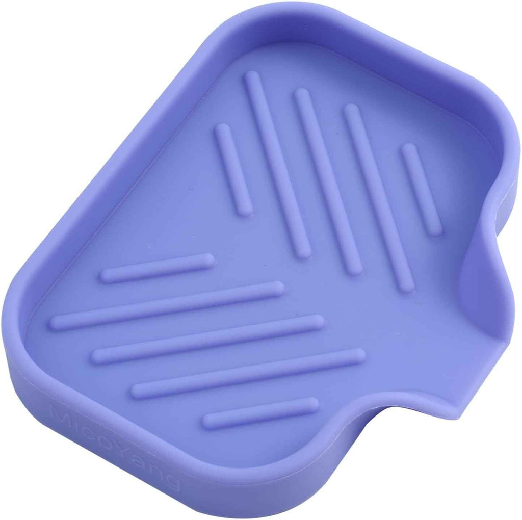 Silicone Bathroom Soap Dishes with Drain Spout-Bathroom and Kitchen Sink Organizer,Sponge Holder,Dish Soap Tray,Perfect for Dispenser,Scrubber,Bottle,Cup on Sink or Counter-Black 4.9"×3.2"