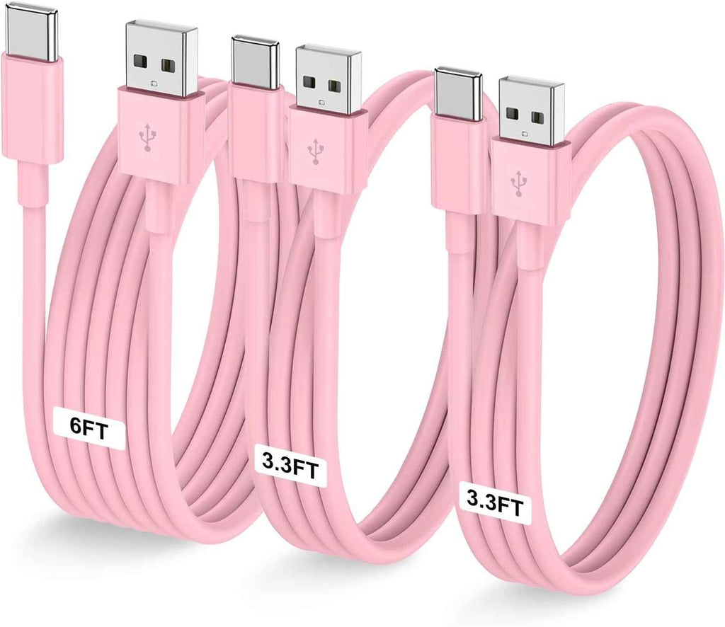 Car Carplay Cable for iPhone 17 16 15 Pro Plus Pro Max Air，3-Pack [3.3FT+3.3FT+6FT] USB A to USB C Cable for iPhone 17 16 15，for iPad Pro/Air/Mini，for Galaxy S25 S24，for MacBook Pro/Air and More