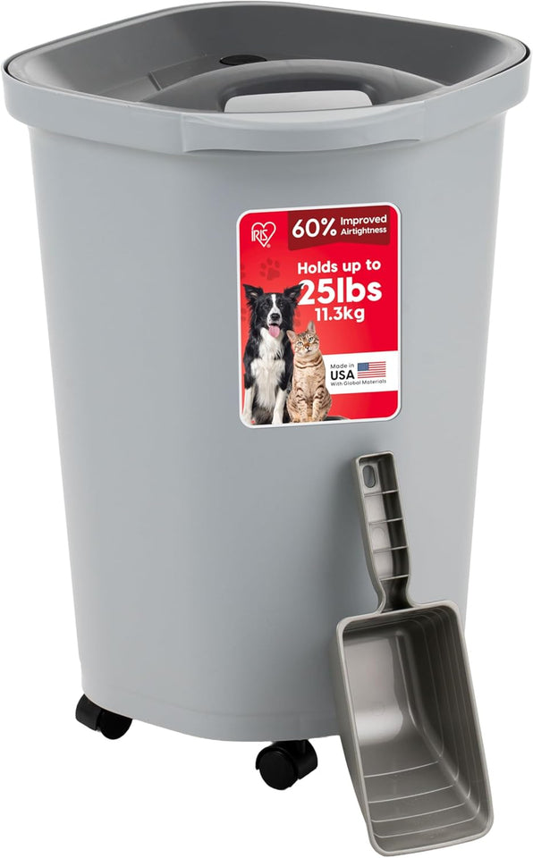 IRIS USA Airtight Pet Food Storage Container for Cats, Dogs, and Birds