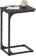 VASAGLE C-Shaped End Table, Small Side Table for Couch, Sofa Table with Metal Frame for Living Room, Bedroom, Bedside, Rustic Brown and Black
