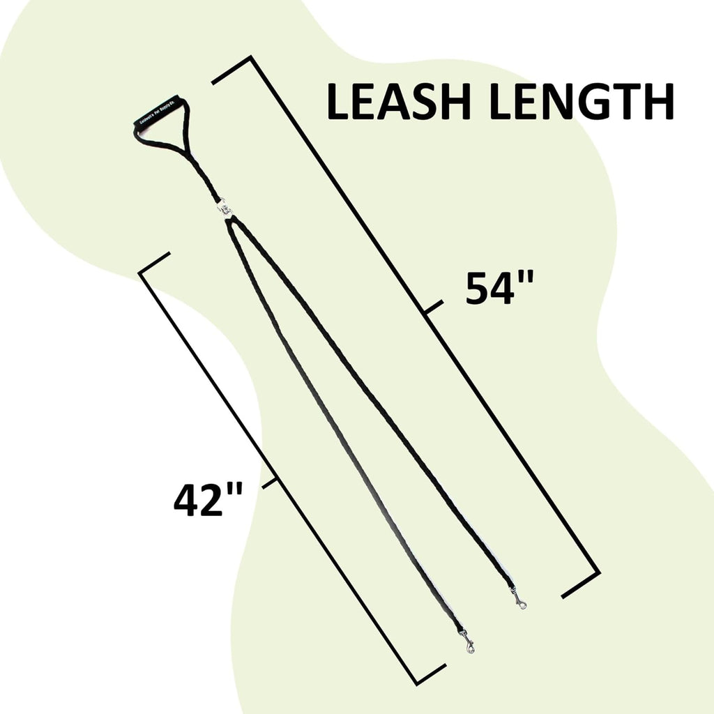 Caldwell's Pet Supply Co. Dual Dog Leash, Heavy Duty, 54" Long, Nylon/Polyester Blend, for Small, Medium, or Large Dogs