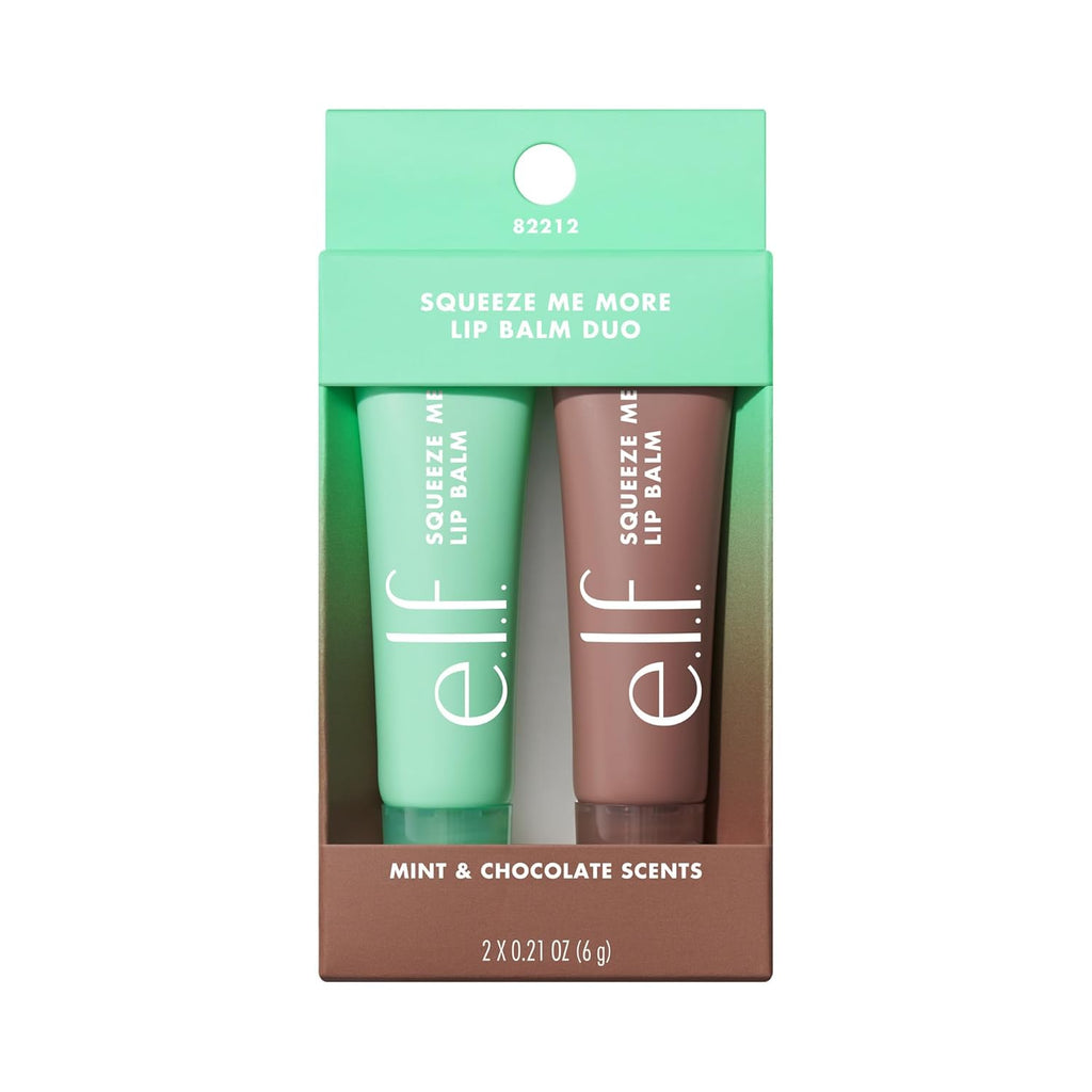 e.l.f. Squeeze Me More Lip Balm Duo, 2-Count, Mango and Watermelon, Vegan, Cruelty-Free, Hyaluronic Acid