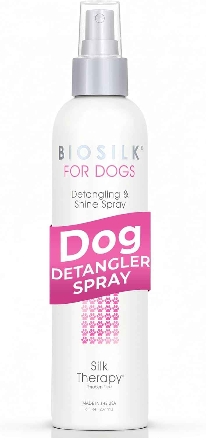 biosilk therapy detangling plus shine protecting mist for dogs | detangling spray for puppies and dogs with silk and vitamins