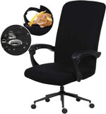 Water Resistant Stretch Computer Office Chair Cover with Durable Zipper Universal Washable Removable Spandex Rotating Boss Chair Slipcovers Anti-dust Soft Desk Chair Seat Protector for Dogs Cats Pets